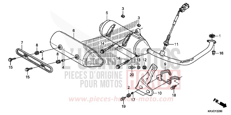 SILENCIEUX D'ECHAPPEMENT de S-wing ABS PEARL COOL WHITE (NHA16) 2012